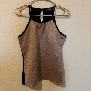 The Limited Black & Metallic Gold Sleeveless Pullover Blouse, Size Small
